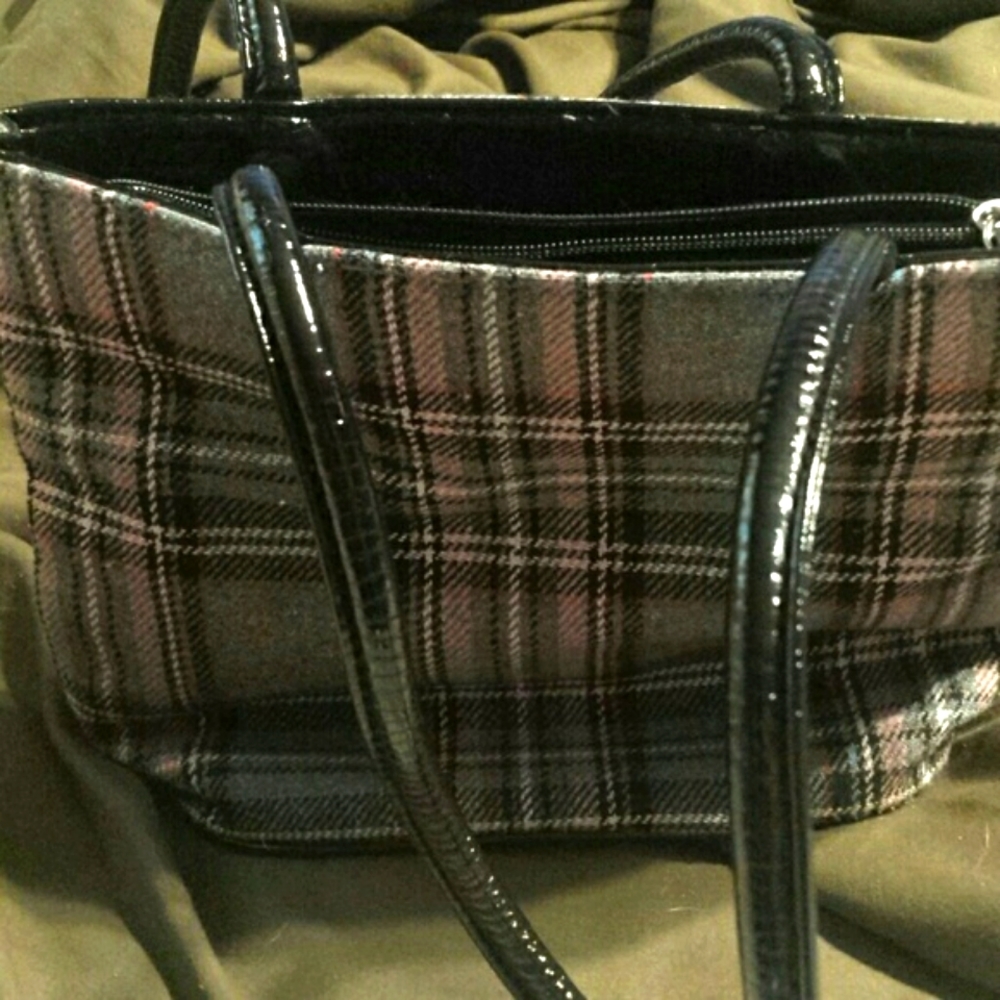 Plaid purse with matching coin purse